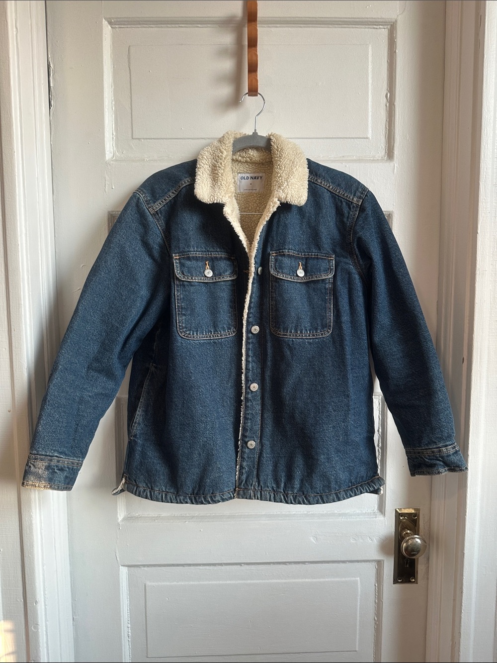 Old Navy Cream-Collar Denim Jacket in Blue